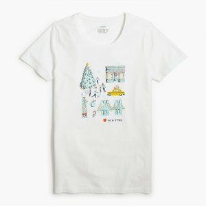 J Crew Factory Collector Tee Christmas New York City Short Sleeve T-Shirt
